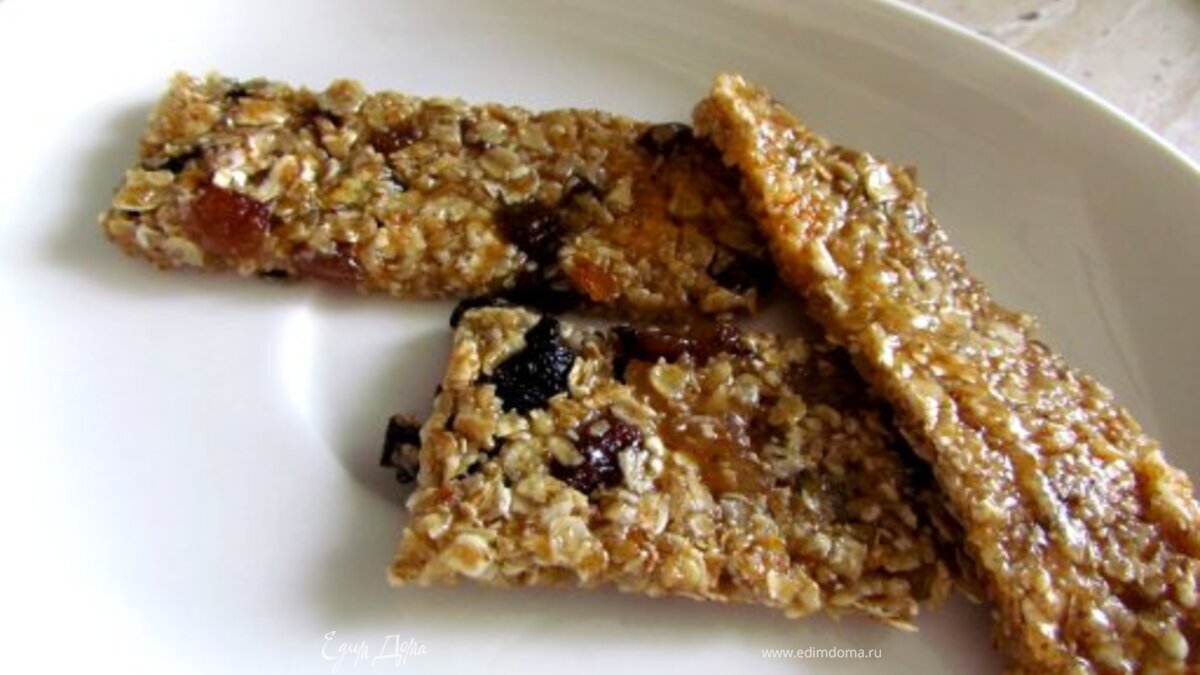 Батончики гранола без выпечки