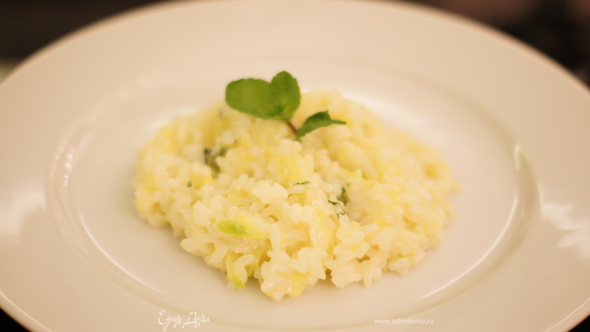 Ризотто с фенхелем, цукини и мятой