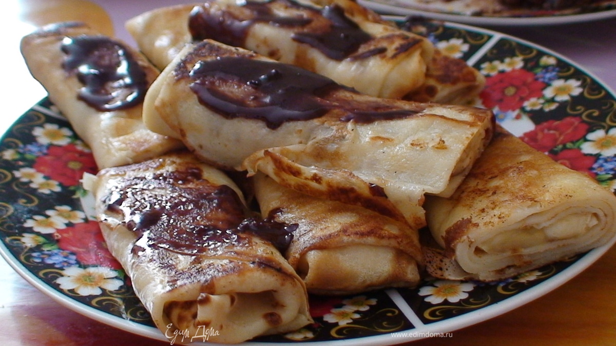 Налистники с бананом и шоколадом