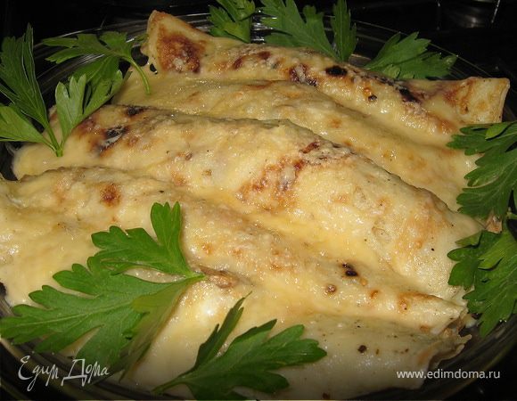 Блины  с творогом.