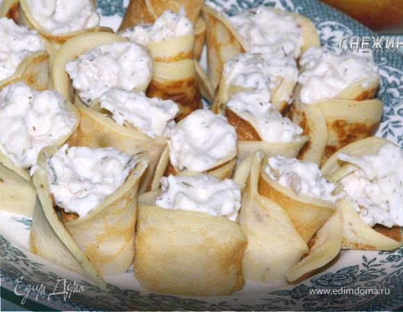 Блинчики с зелеными оливками, или «Оливковые розы» Блинчики с зелеными оливками, или «Оливковые розы»