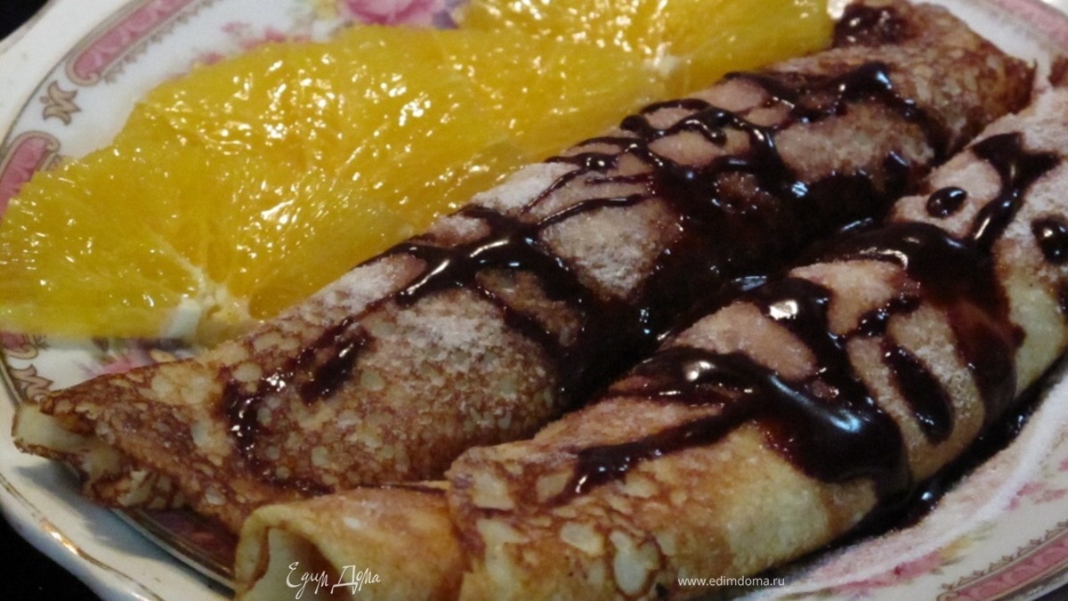 Блины апельсиновые с шоколадом