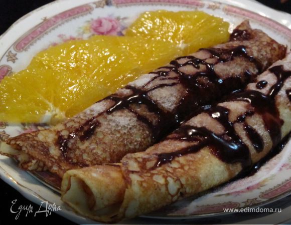 Блины апельсиновые с шоколадом
