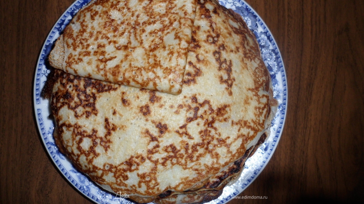 Блинчики заварные с черничным йогуртом