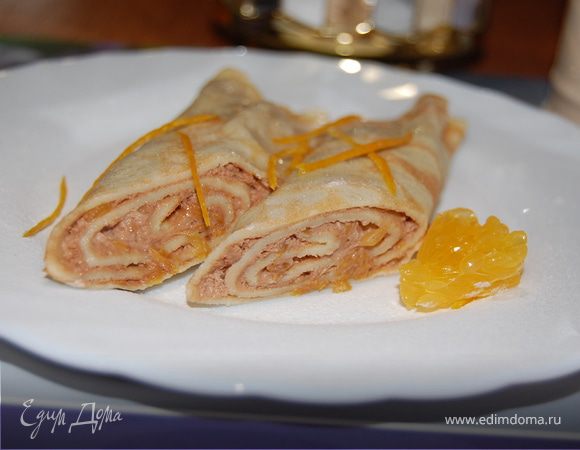 Блинчики с апельсиново-ореховой начинкой Блинчики с апельсиново-ореховой начинкой