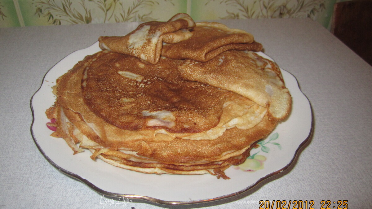 Тонкие блинчики на кефире