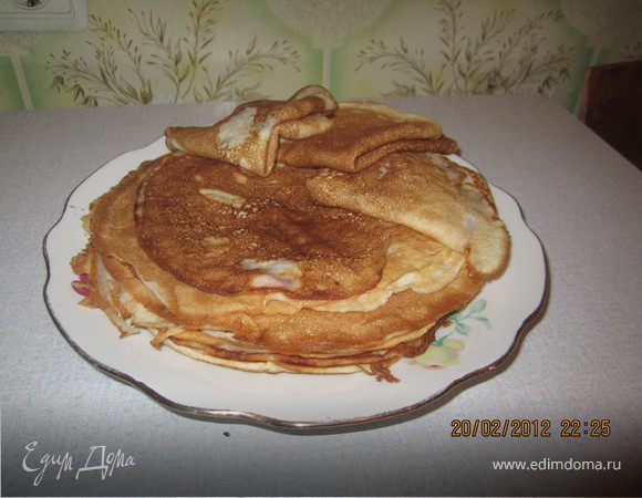 Тонкие блинчики на кефире Тонкие блинчики на кефире