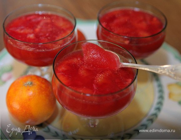Желе из красных апельсинов с кардамоном Желе из красных апельсинов с кардамоном