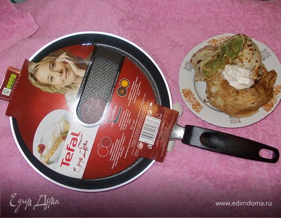 Блинчики с зелёным паштетом из брокколи,зелёной фасоли и шампиньонов