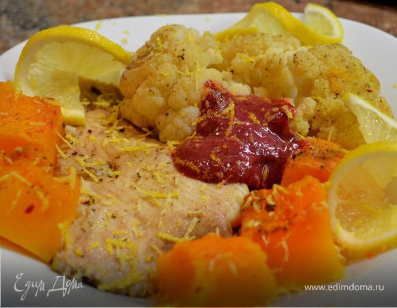 Камбала на пару.