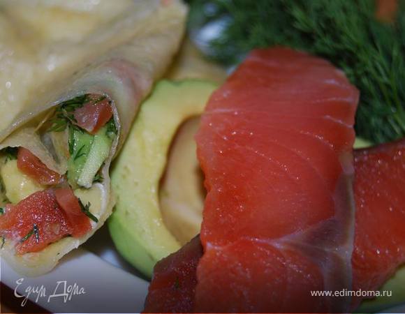 Блины с семгой и авокадо Блины с семгой и авокадо