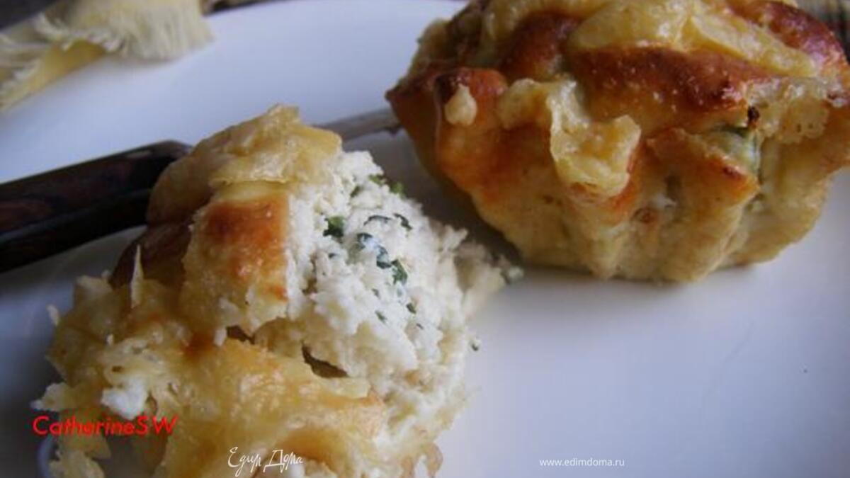 Творожные корзиночки с курицей