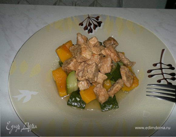 Рагу из цукини и тыквы с свиной корейкой Рагу из цукини и тыквы с свиной корейкой