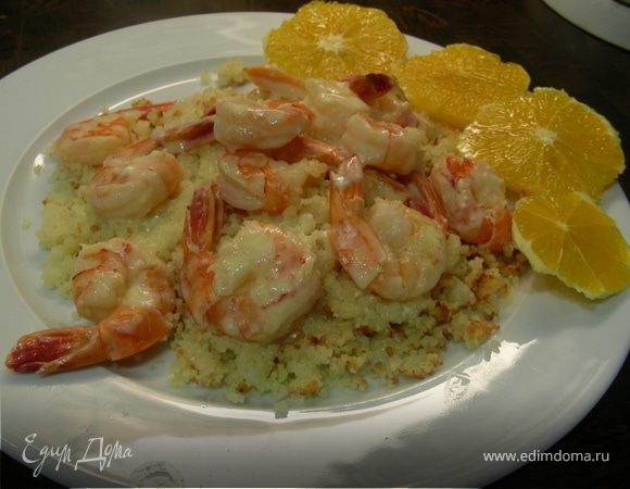 Креветки в апельсиновом соусе с ликером Куантро