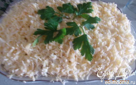Рецепт Сырный салат с белыми грибами и курицей