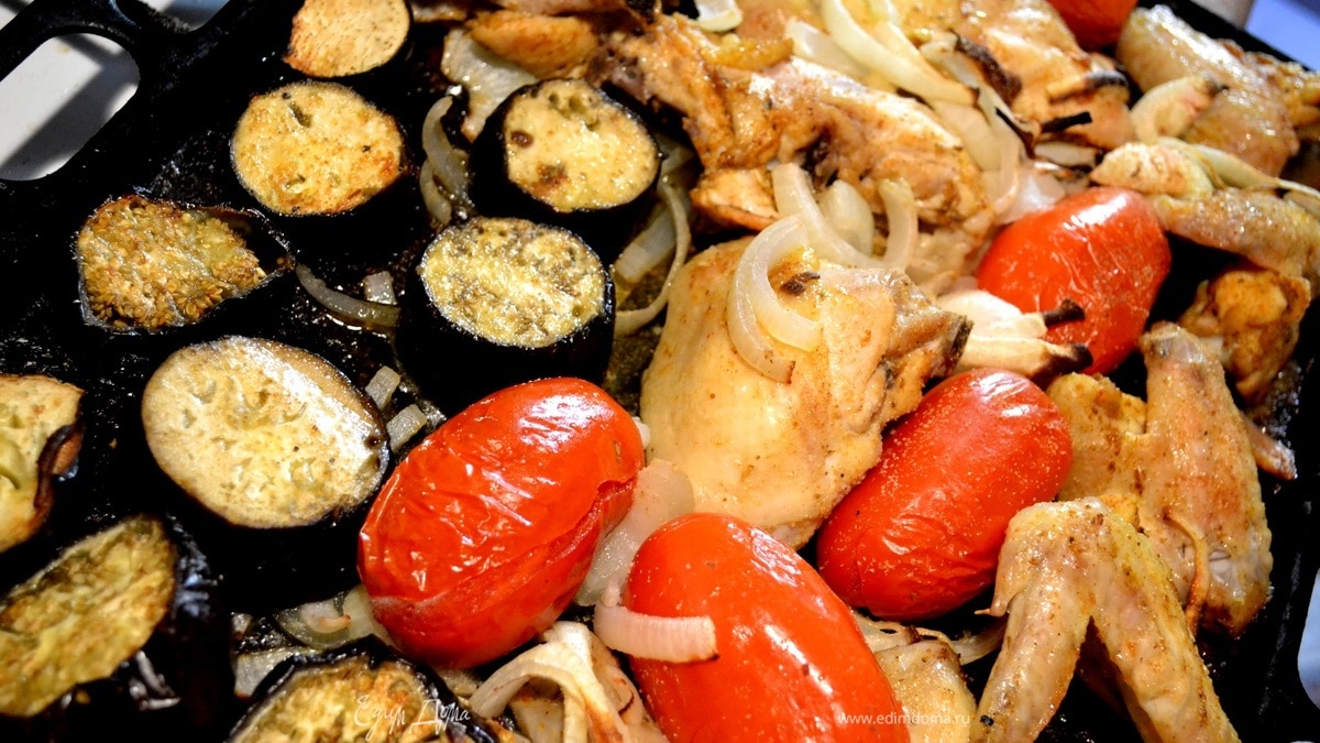 Запечённые овощи с курочкой