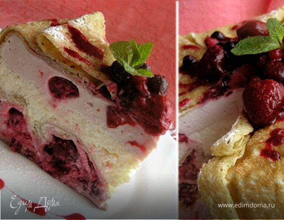 Блинный торт "Вишня и грейпфрут" Блинный торт "Вишня и грейпфрут"