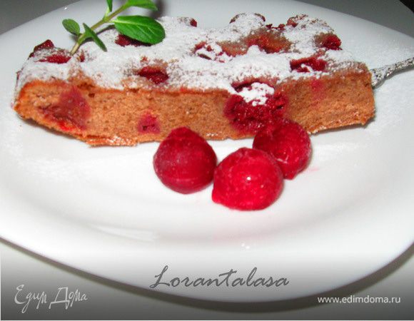 Пирог с вишней и шоколадом