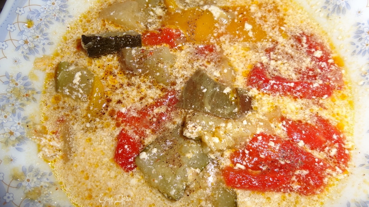 Средиземноморский суп с запеченными овощами