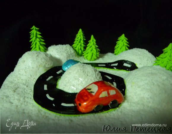 Детский торт «Гонки в снегах» Детский торт «Гонки в снегах»