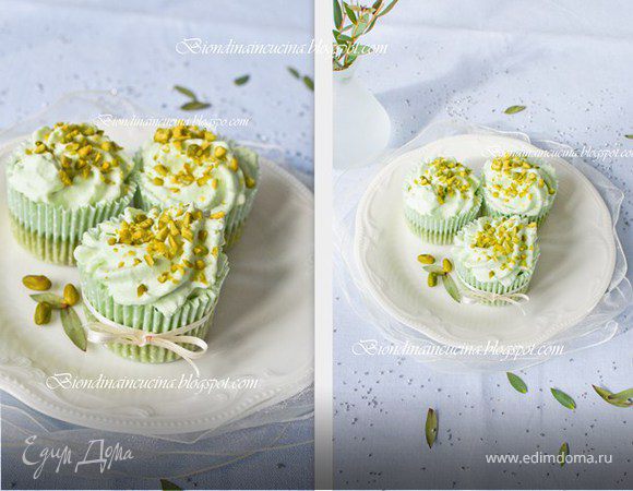 Фисташковые капкейки с малиной Фисташковые капкейки с малиной