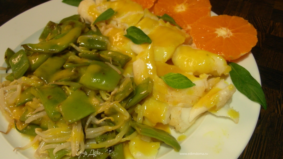 Рыба в кокосово-мандариновом соусе