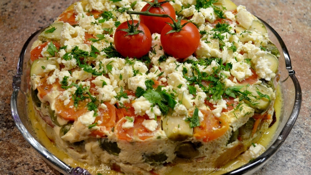 Запеканка с овощами и рыбой