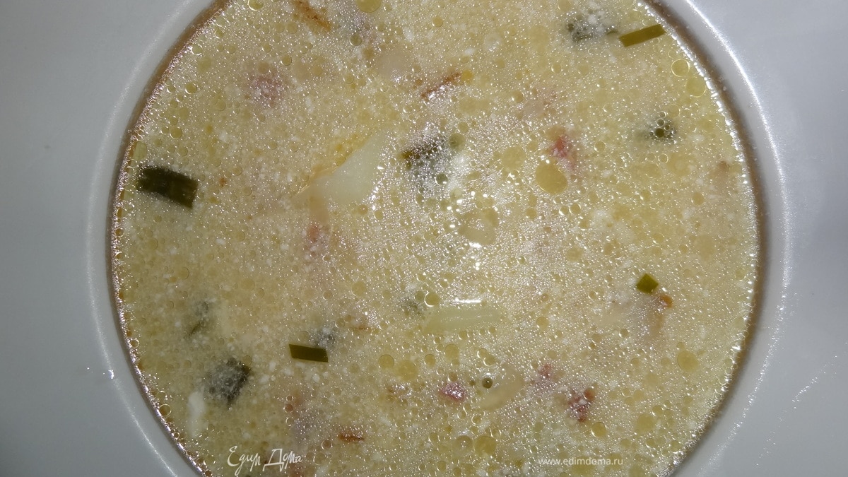 Сырный суп с беконом