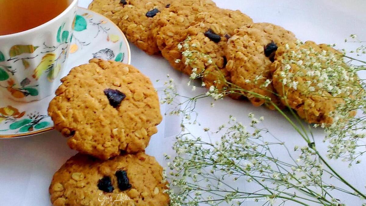 Постное яблочно-овсяное печенье