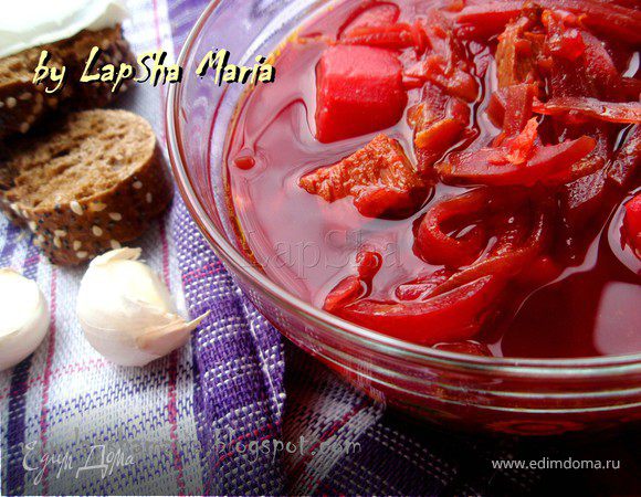 Борщ с копчеными ребрышками Борщ с копчеными ребрышками