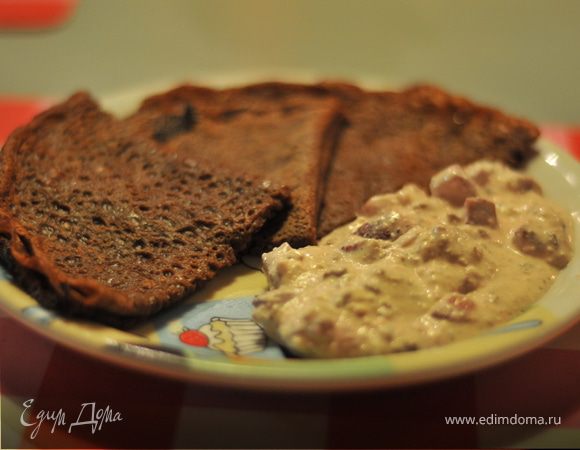 Шоколадные блины с творожным кремом для родителя))