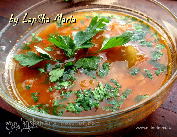 Ароматный томатный суп с чечевицей (2 варианта, постный и нет) Ароматный томатный суп с чечевицей (2 варианта, постный и нет)