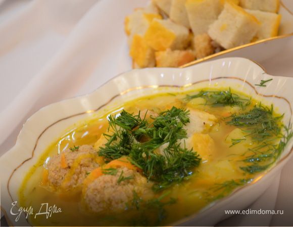 Суп с рисовыми кубиками