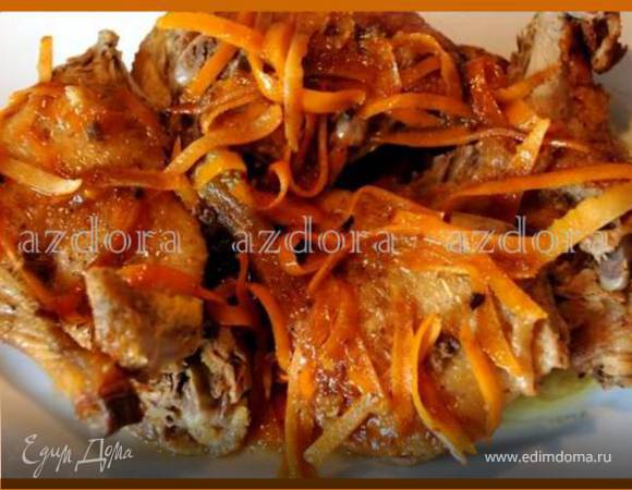 Фазан с апельсинами и грушами