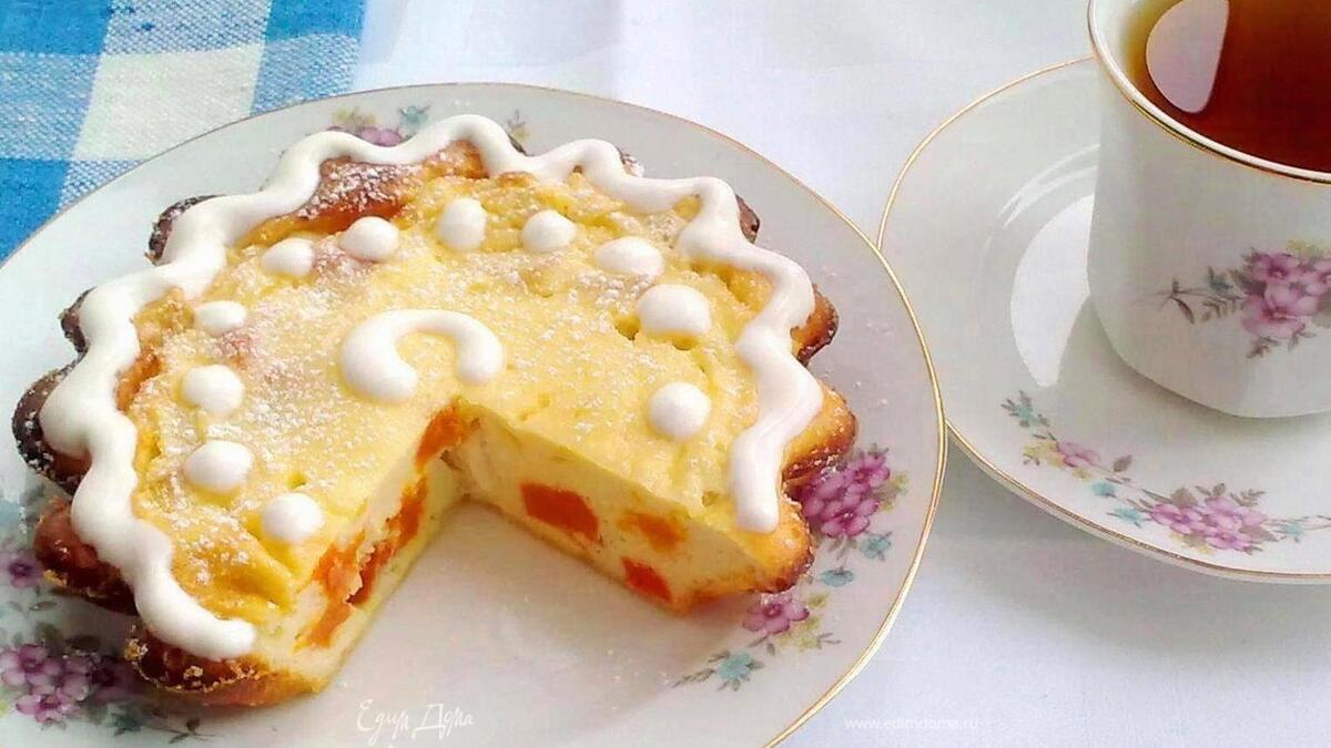 Творожный десерт с яблоком и курагой (для самых маленьких)