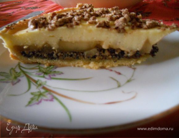 Яблочно -грушевый пирог с маком и творогом Яблочно -грушевый пирог с маком и творогом