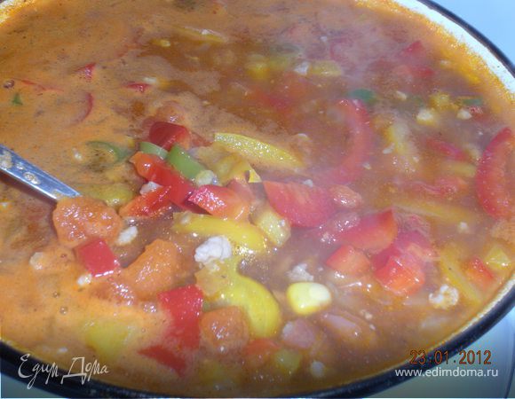Острый мексиканский суп Острый мексиканский суп
