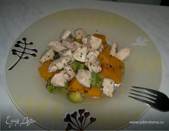 Мясо индейки и курицы с весенними овощами