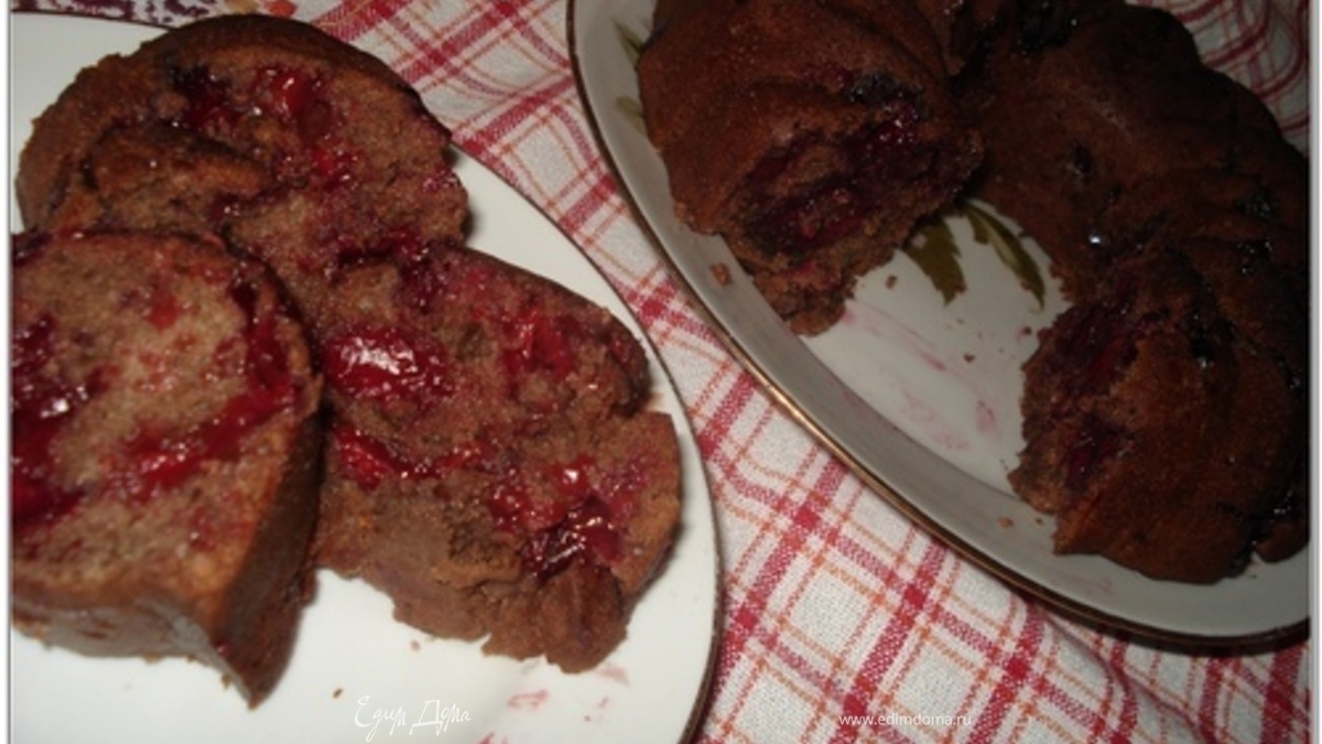 Вишнево-шоколадный кекс (постный)