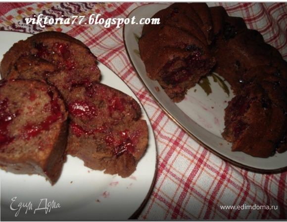 Вишнево-шоколадный кекс (постный)