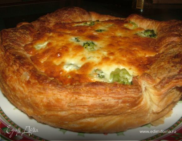 Открытый пирог с брокколи Открытый пирог с брокколи