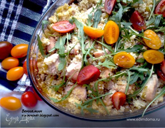 Куриная кассероль с шампиньонами и кускусом Куриная кассероль с шампиньонами и кускусом