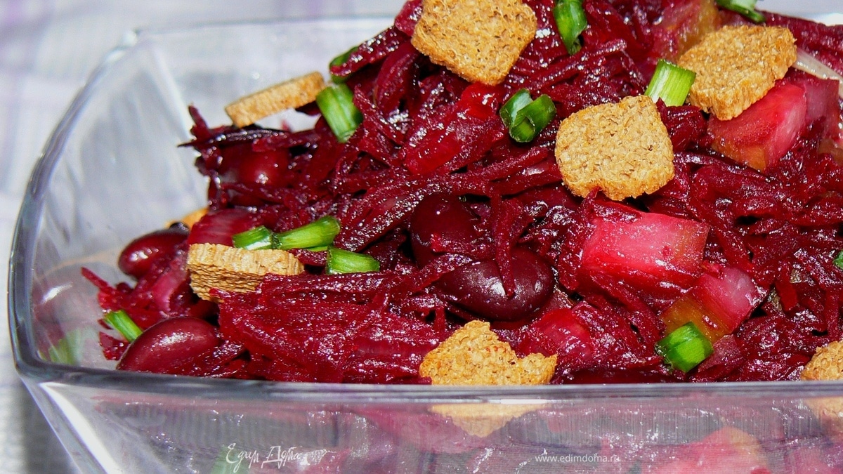 Салат со свеклой и фасолью