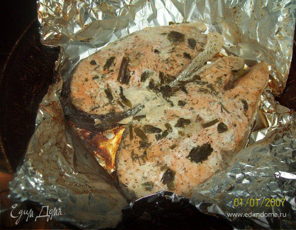 Сёмга запечённая с лимоном и базиликом Сёмга запечённая с лимоном и базиликом