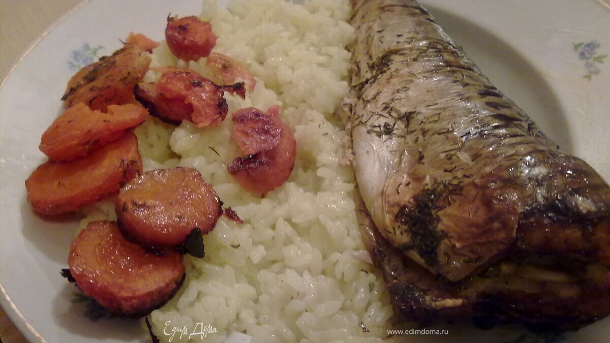 Скумбрия, запечённая в пакете