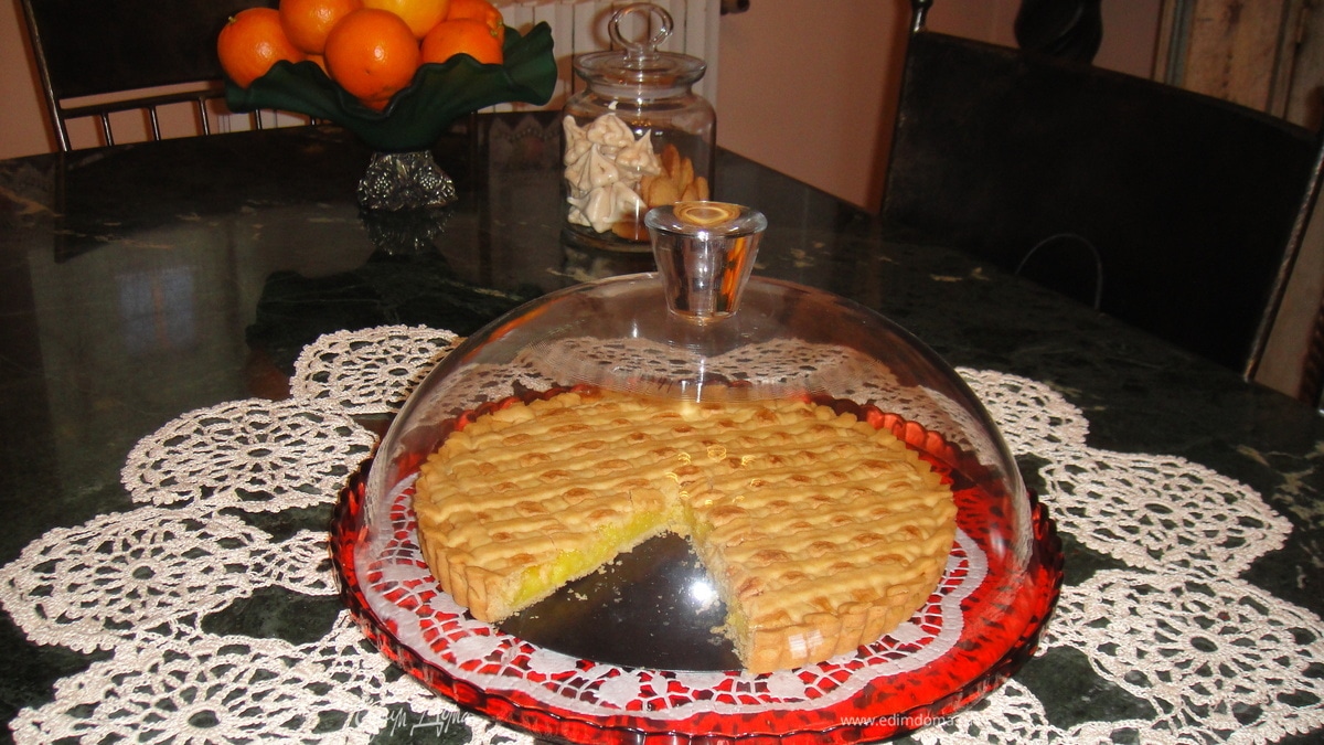 Нежный песочный тарт с лимонным кремом (Crostata con la crema limone)
