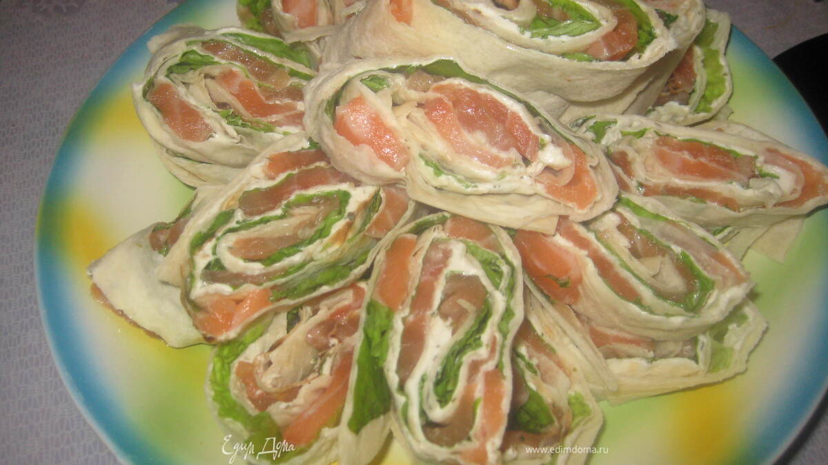 Закуска из лаваша и рыбы