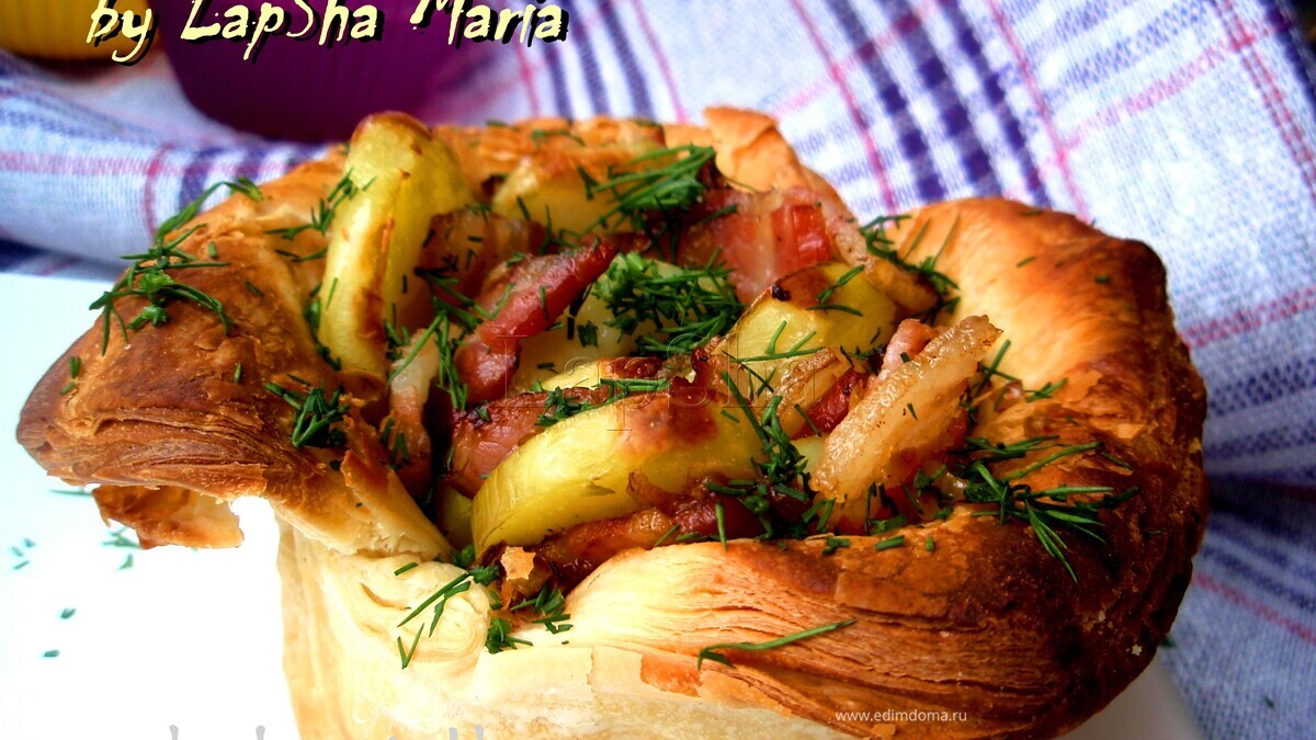 Тарт с картофелем и беконом от Юлии Высоцкой