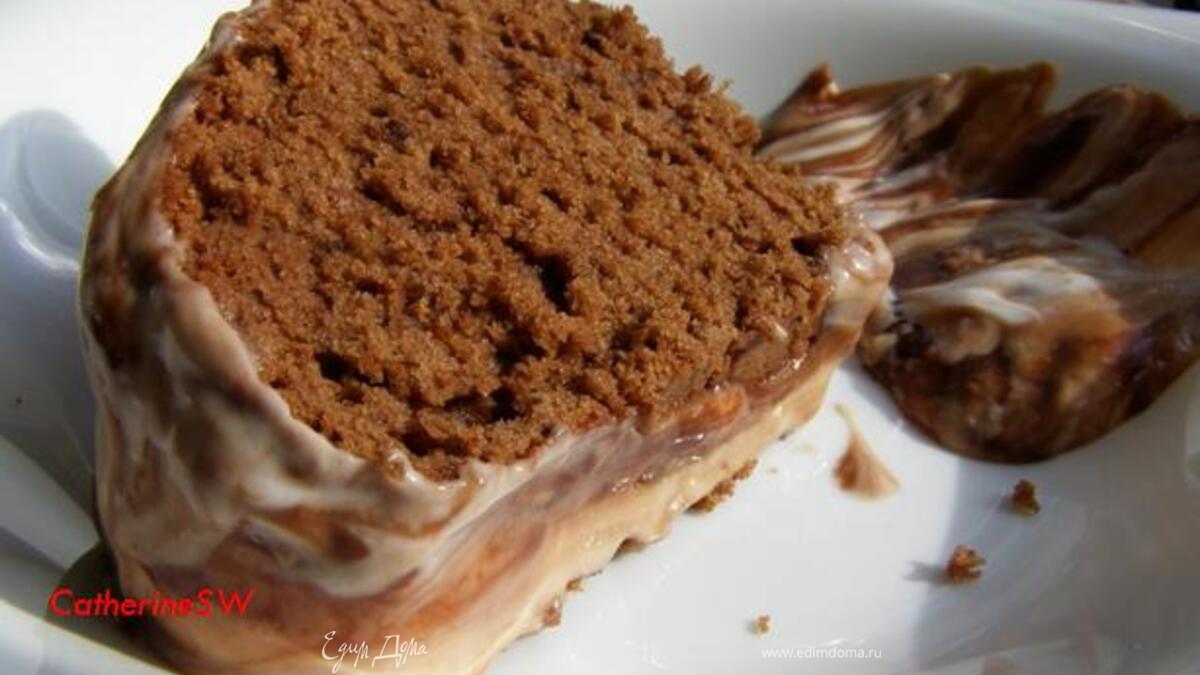 Шоколадный кекс с мраморной глазурью