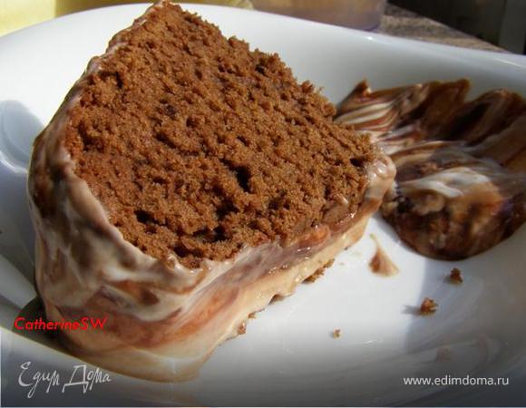 Шоколадный кекс с мраморной глазурью Шоколадный кекс с мраморной глазурью